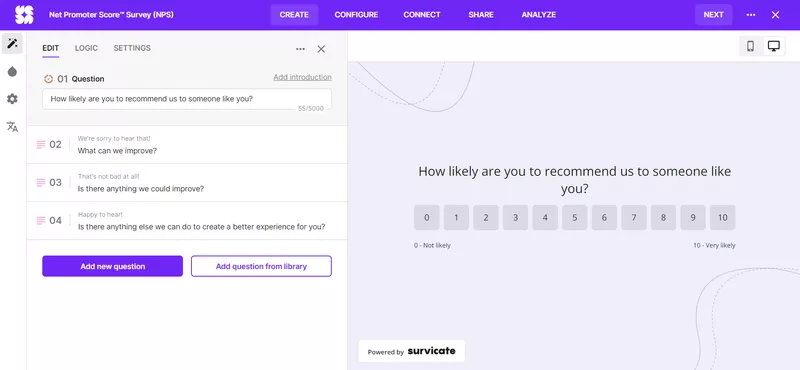 nps software survicate