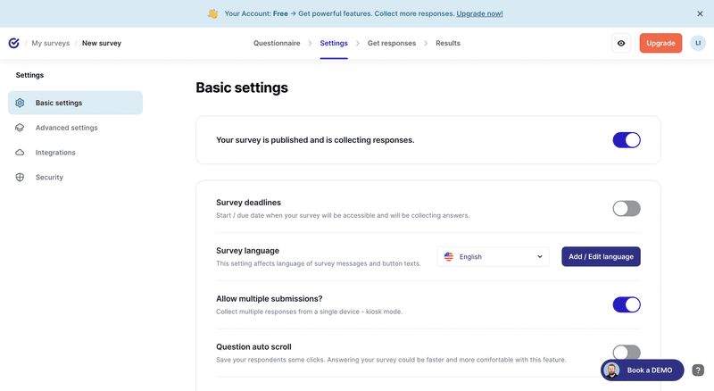 survio settings surveymonkey alternatives