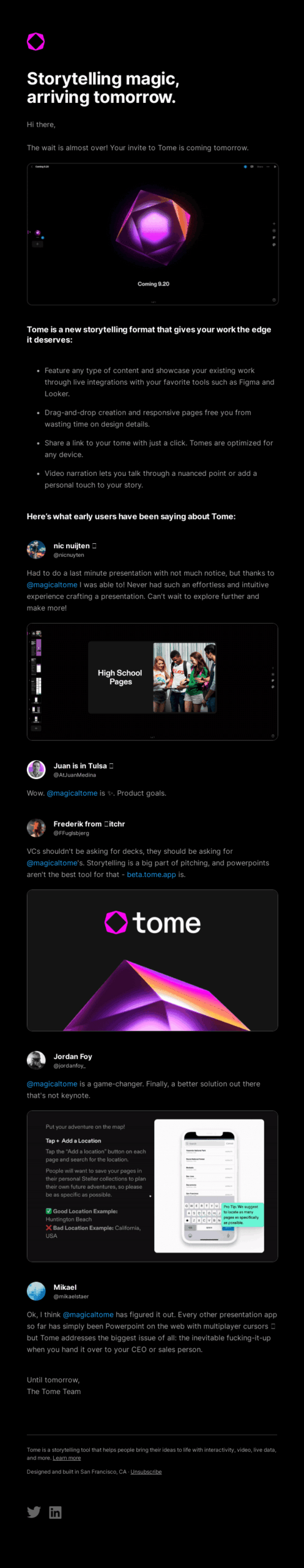Tome product teaser