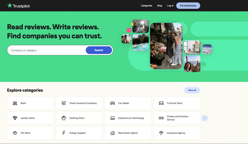 Customer feedback platform: Trustpilot