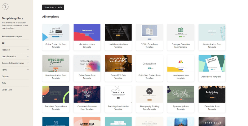 Customer feedback platform: Typeform