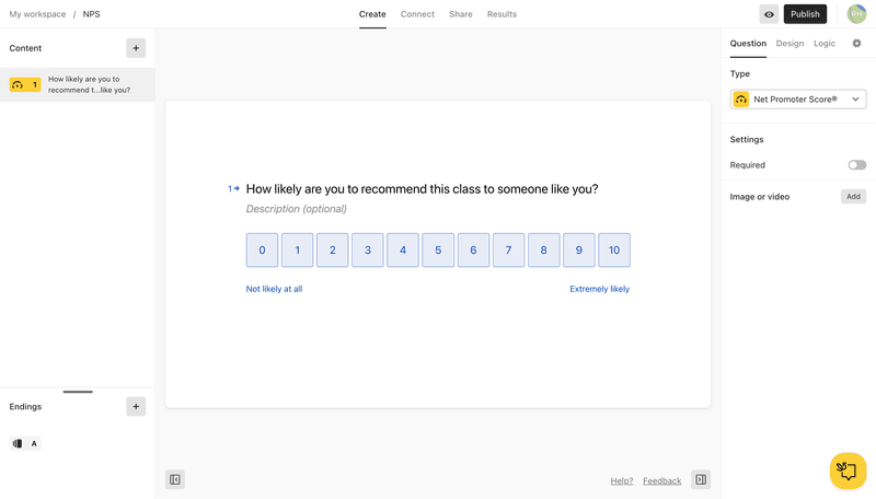 typeform nps software