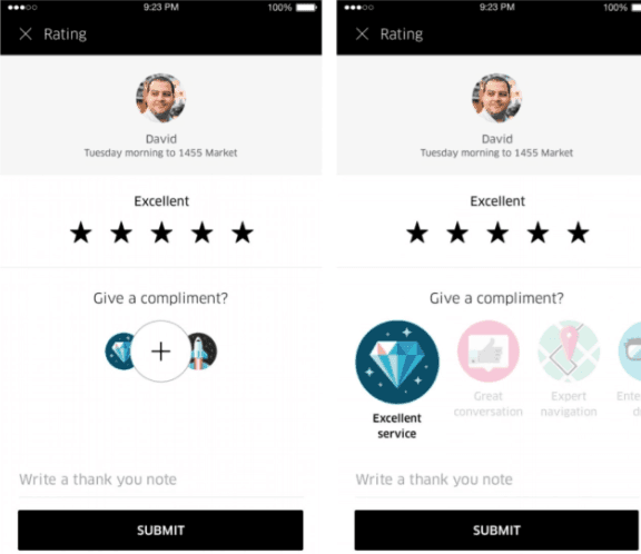 Uber two-sided feedback