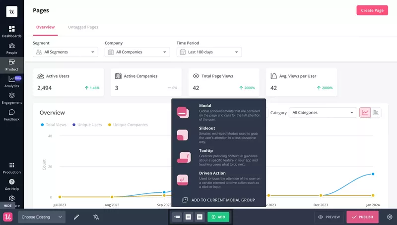 Onboarding UI patterns in Userpilot