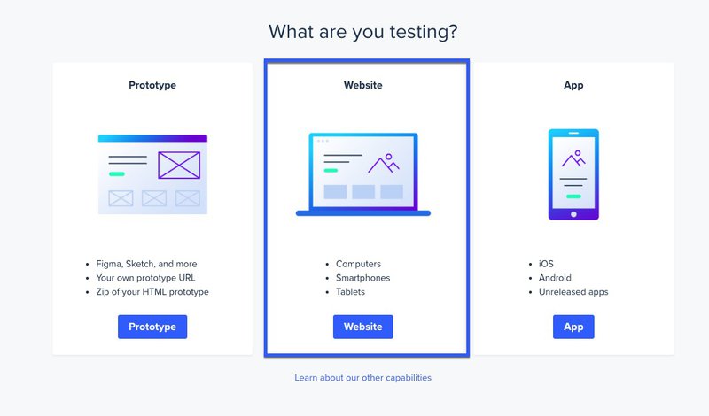 Screenshot of UserTesting interface