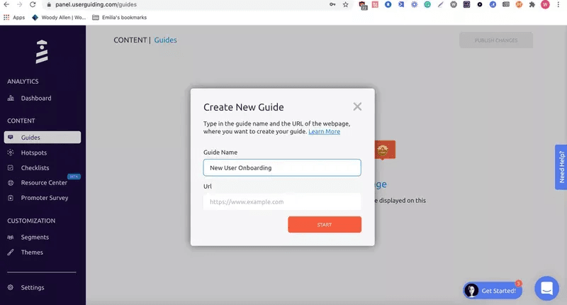 userguiding-dashboard-customer-training-platform