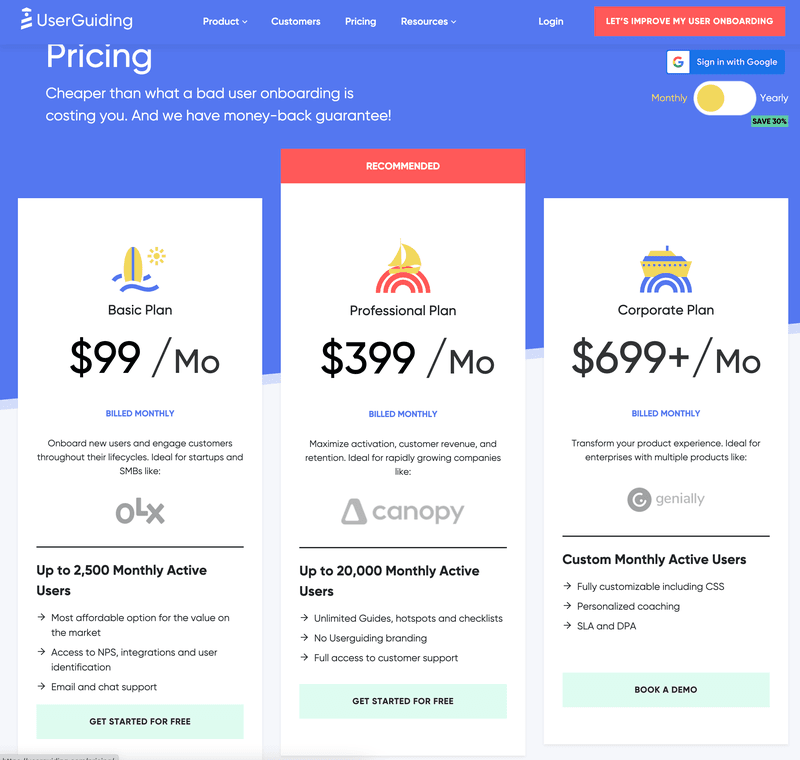 userguiding-pricing-customer-education-platform