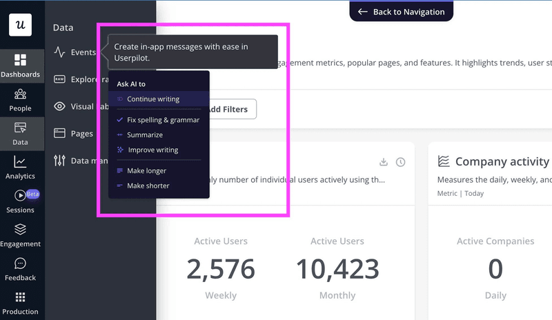 Improve your in-app content with Userpilot.