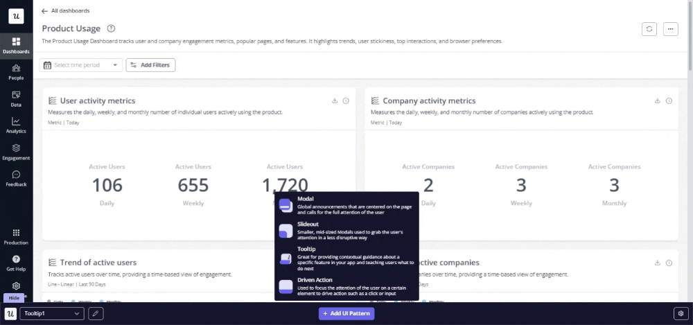 Userpilot tooltip creation flow