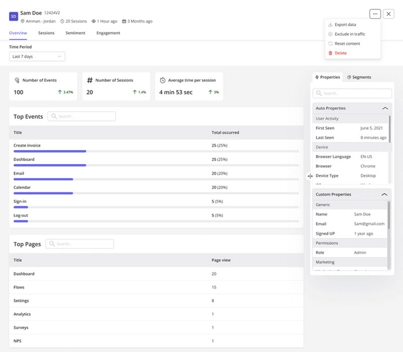 Userpilot customer profiles