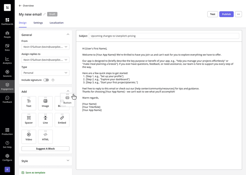 userpilot email builder