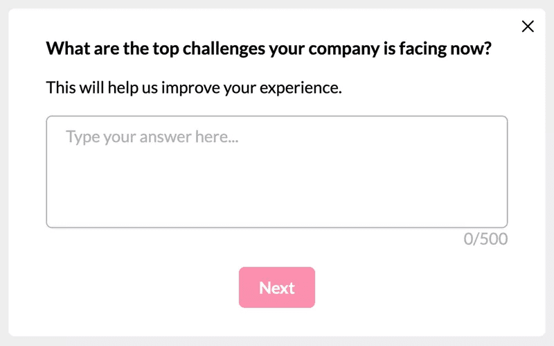 Userpilot's in-app survey feedback