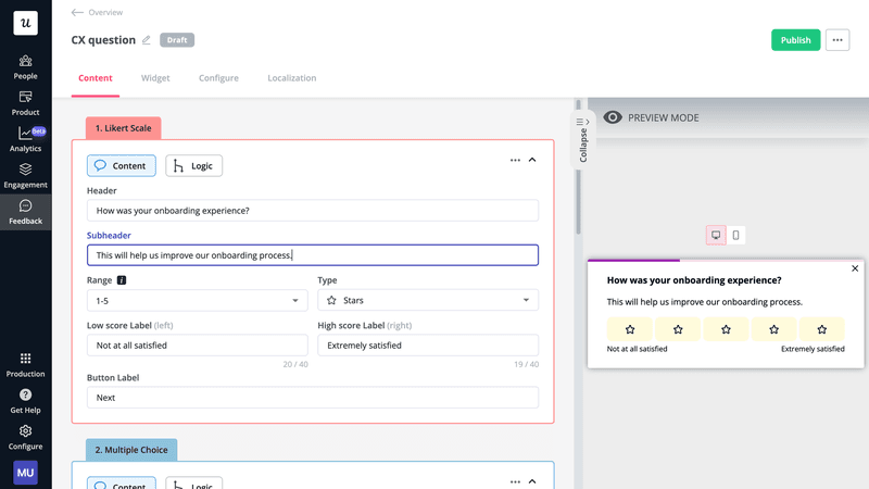 Userpilot in-app onboarding survey