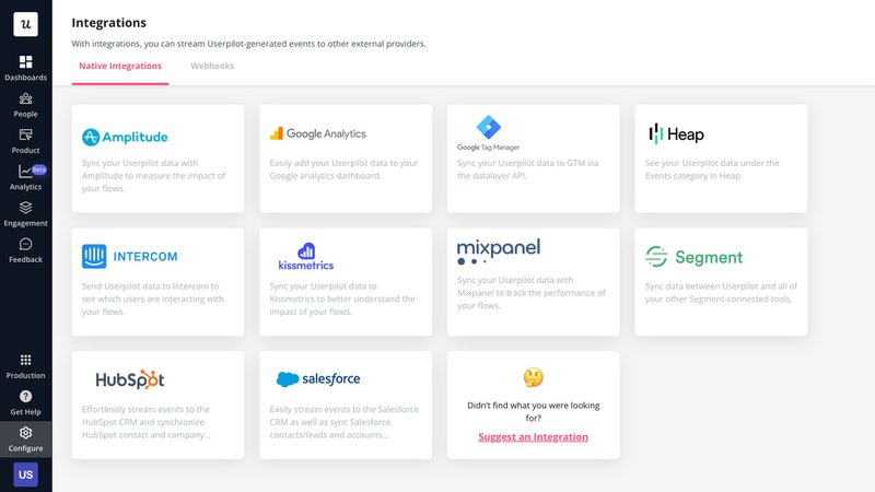 Userpilot integrations