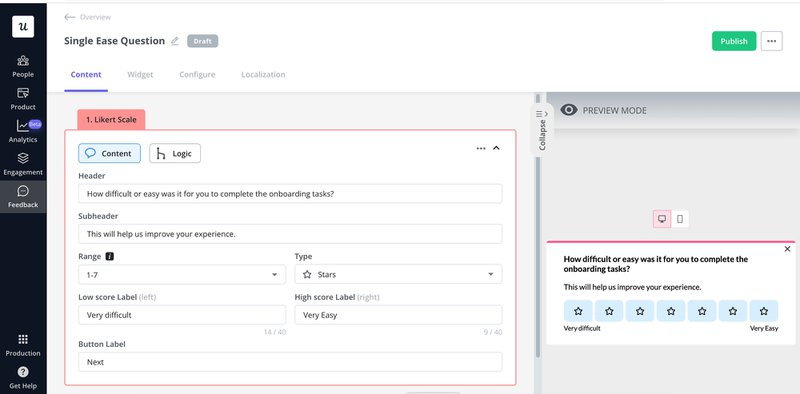 Screenshot of SEQ in Userpilot