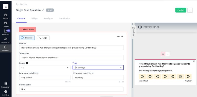 Screenshot of SEQ in Userpilot