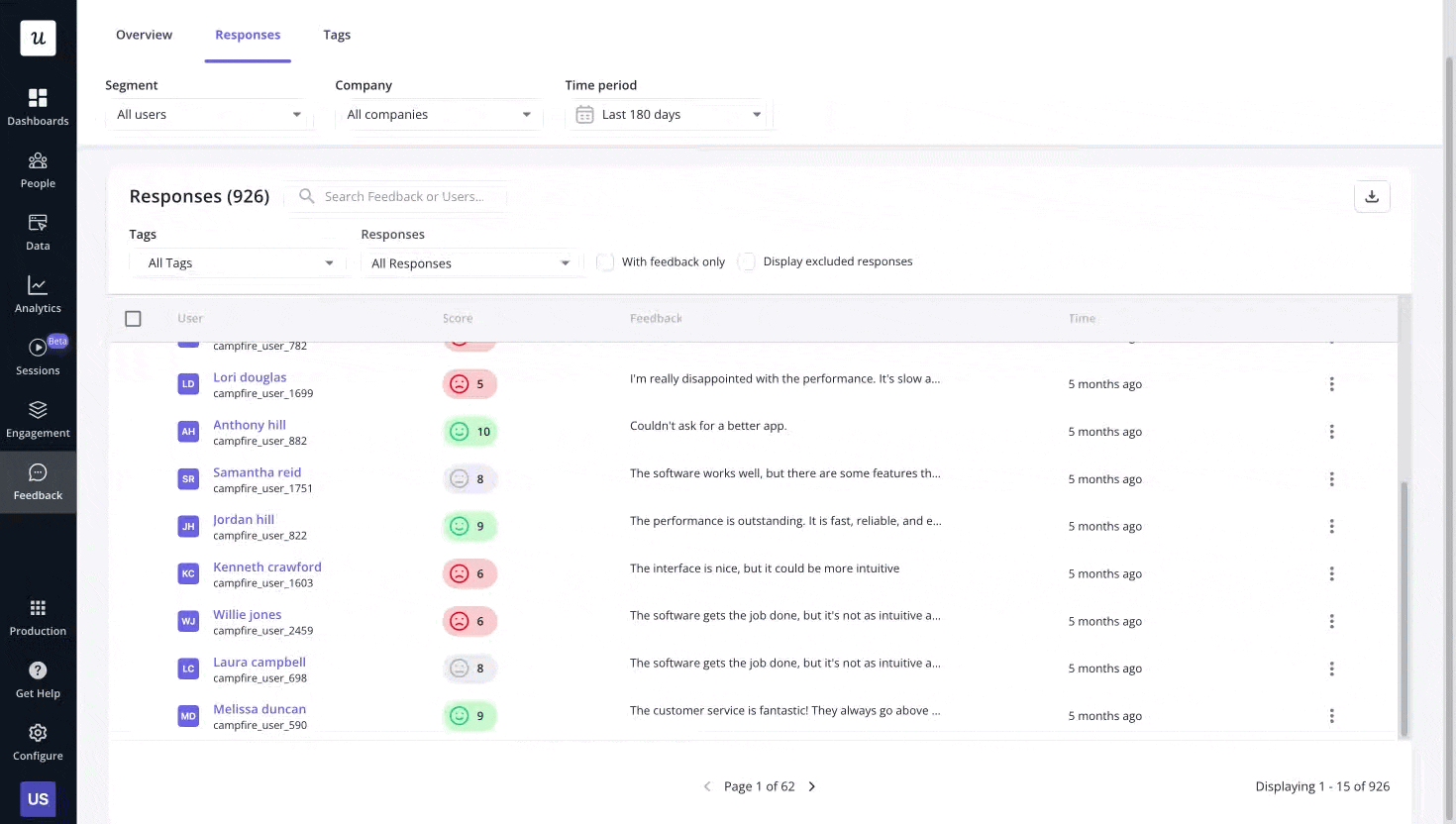 tagging nps responses in userpilot