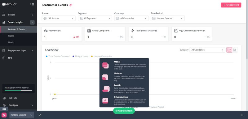 Userpilot UI patterns