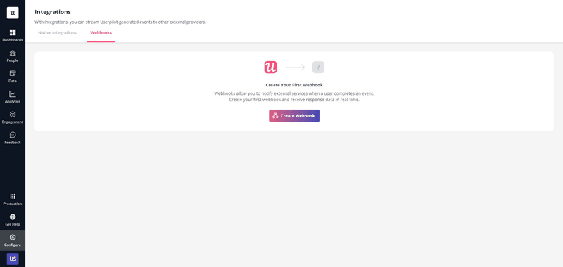 Userpilot webhook builder