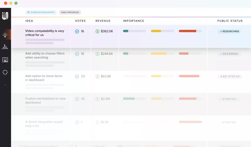 Product feedback software: UserVoice