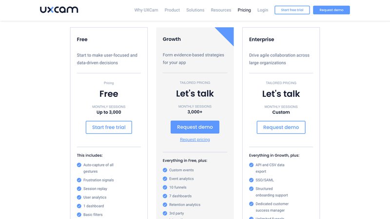 UXCam’s pricing