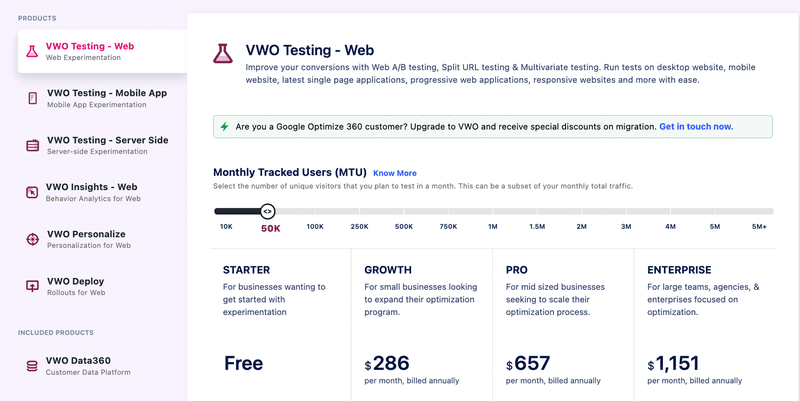 VWO pricing