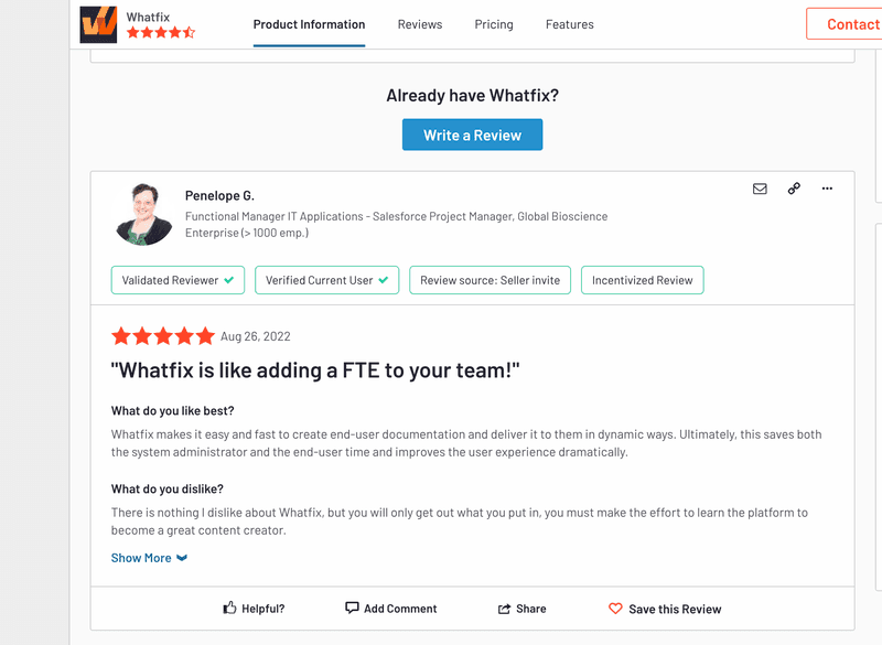 whatfix review instructional design software