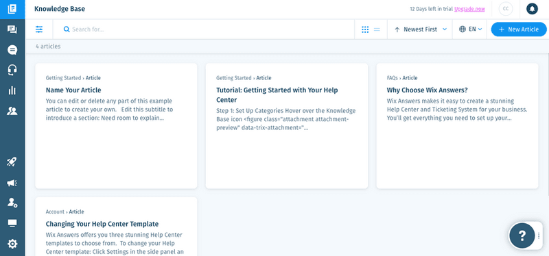 Wix Answers Knowledge Base