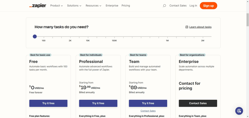 zapier pricing