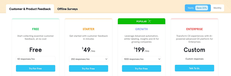 Zonka Feedback pricing via Zonka Feedback.