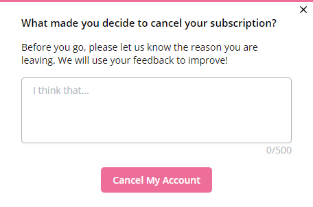 churn survey with an open-ended question