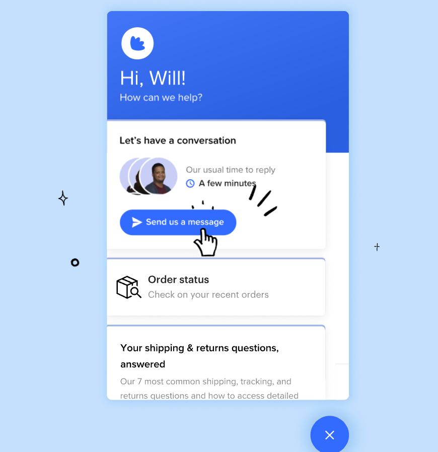 intercom's chat widget in app guidance