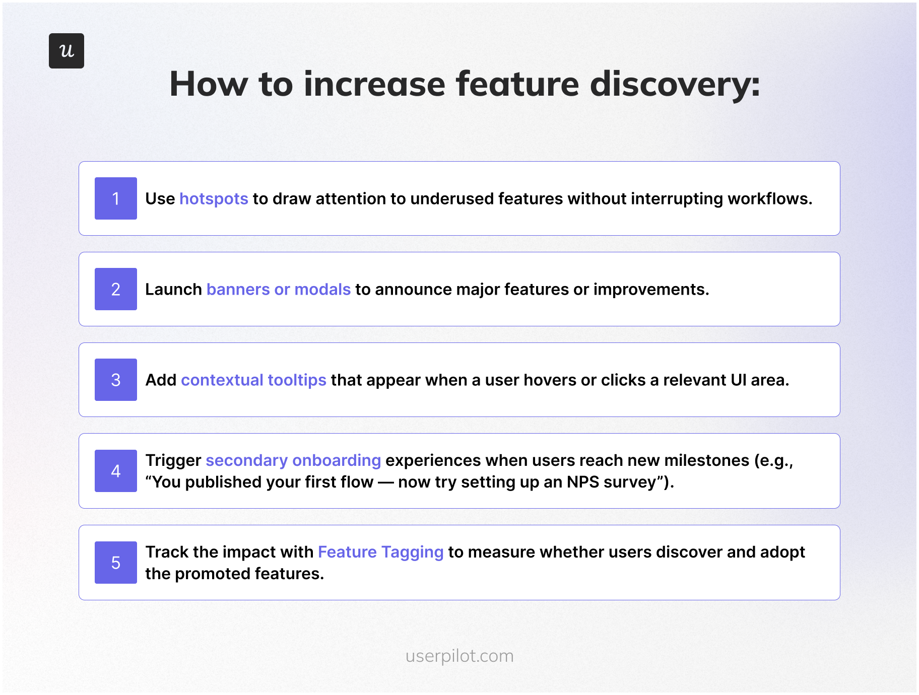 How to increase feature discovery