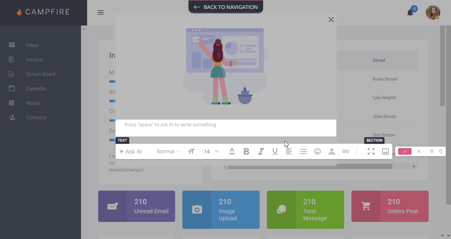 Userpilot AI writing assistant in action