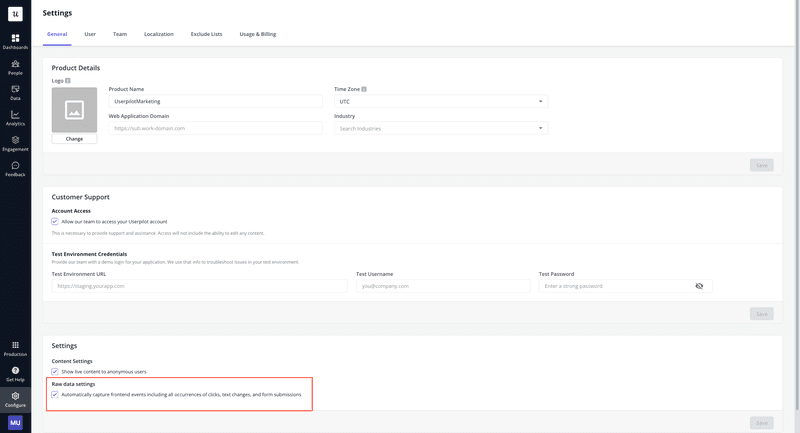retroactive analysis settings