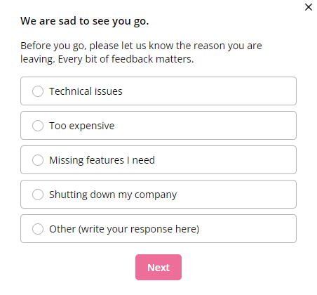 Create churn surveys in Userpilot.
