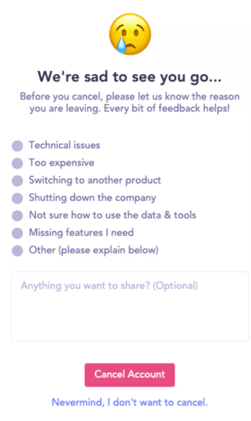 churn survey userpilot