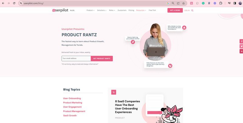 Screenshot of Userpilot blog