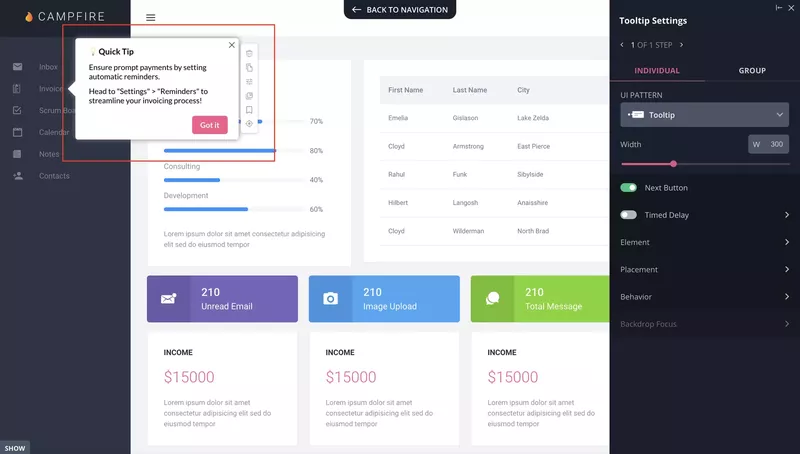 reduce customer churn tooltip