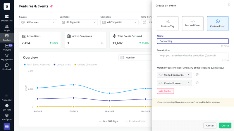 Custom events in Userpilot