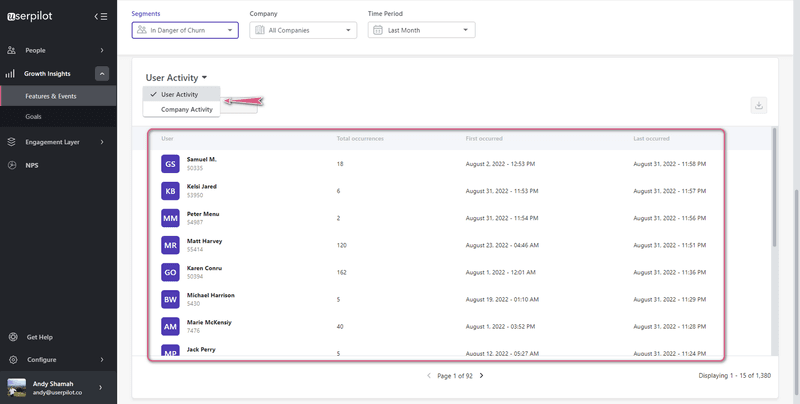 userpilot analytics tool