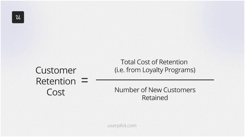 Customer retention cost formula.