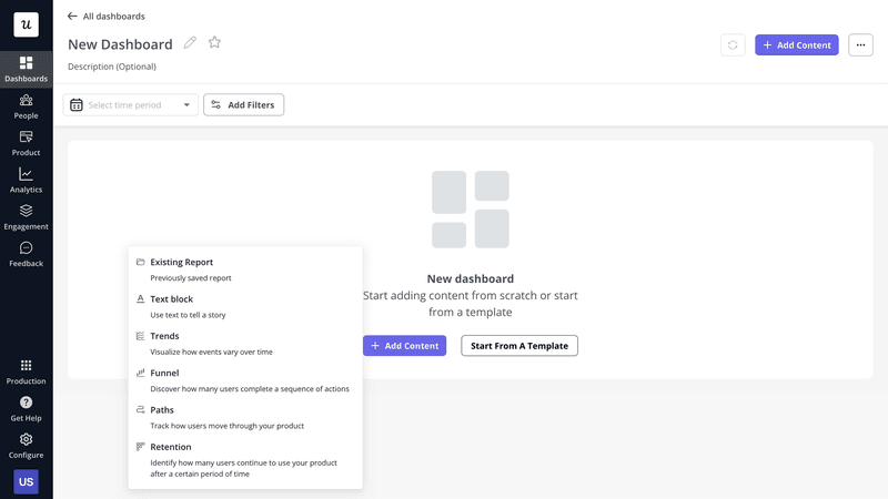 Userpilot dashboard builder