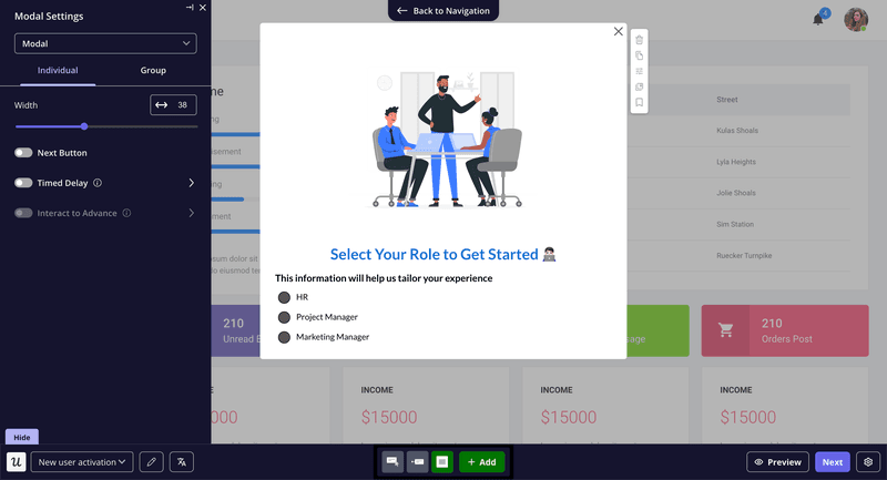 Userpilot welcome survey for company identity.