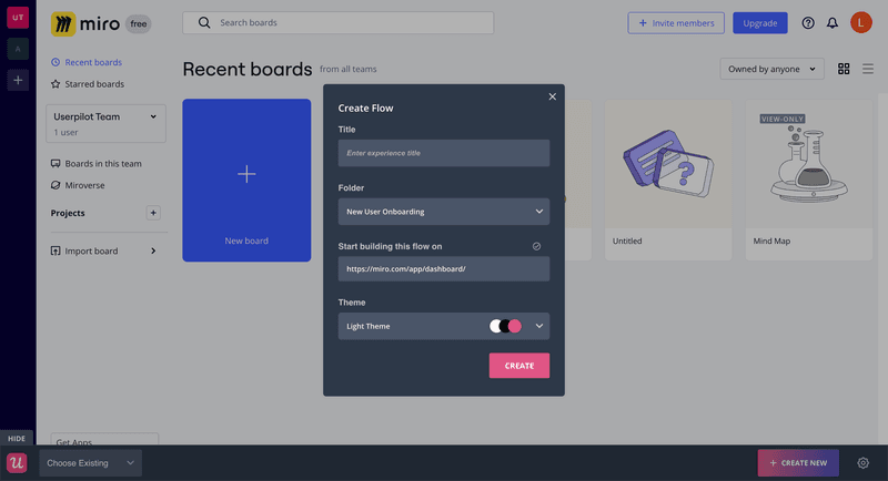 user onboarding flow creation