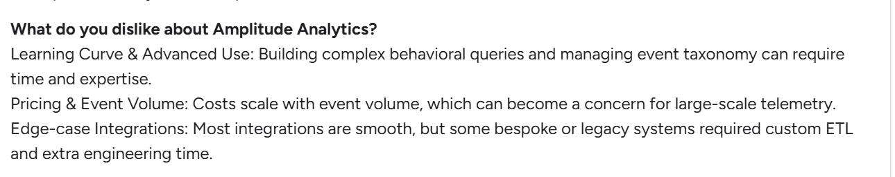 g2 review Amplitude Analytics