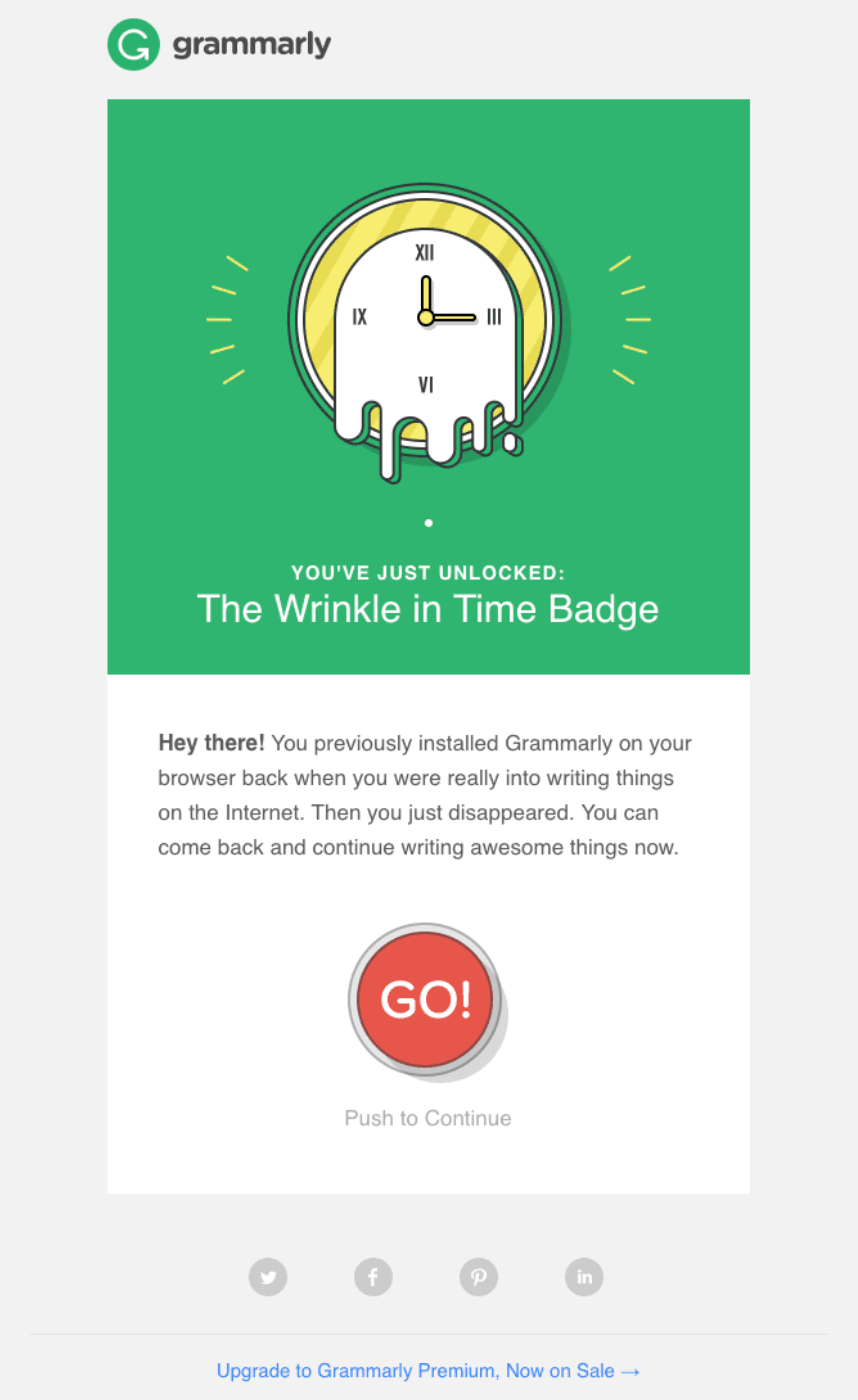 Customer retention strategies: Grammarly’s engagement email