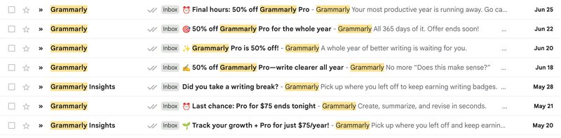 grammarly retention strategy emails