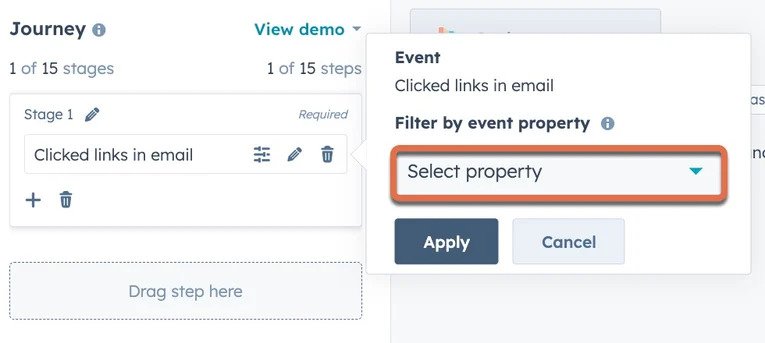 filter customer journey report properties
