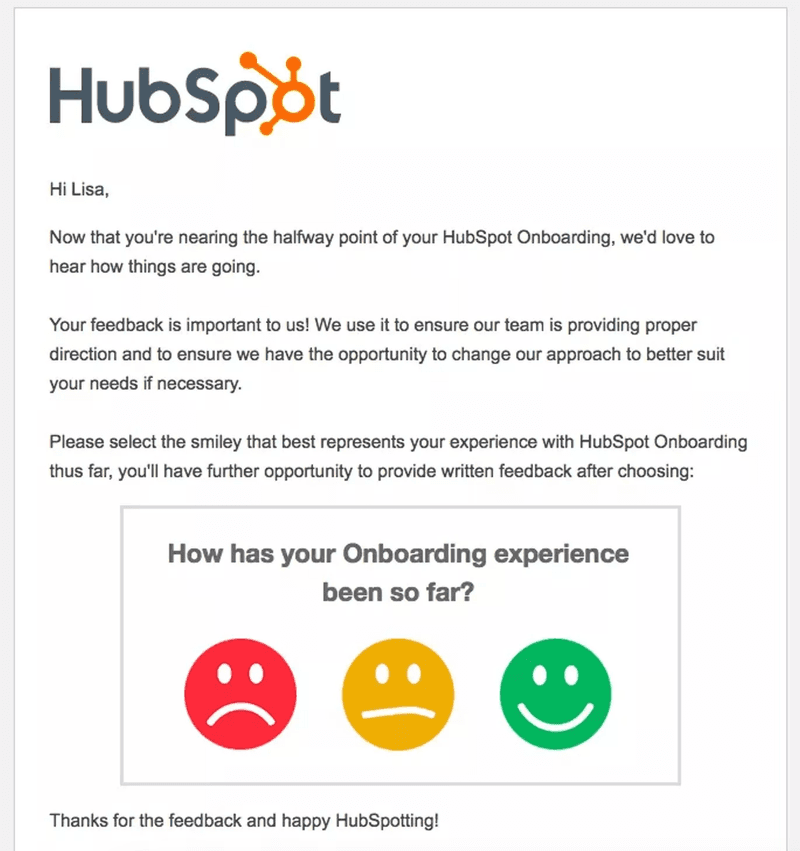 Hubspot onboarding survey